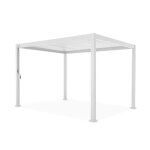 Pergola bioclimatique blanche en aluminium à lames 3m sur 4m Pergola bioclimatique blanche en aluminium à lames 3m sur 4m