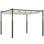 Pergola jardin exterieur rétractable upf30 + polyester 3 x 3 m crème Pergola jardin exterieur rétractable upf30 + polyester 3 x 3 m crème