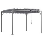 Pergola lames orientables 2, 9 x 2, 95 m aluminium acier polyester gris Pergola lames orientables 2, 9 x 2, 95 m aluminium acier polyester gris