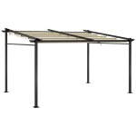 Pergola rtractable 3, 97l x 2, 95l m aluminium acier polyester beige