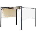 Pergola rétractable acier époxy noir polyester haute densité crème Pergola rétractable acier époxy noir polyester haute densité crème