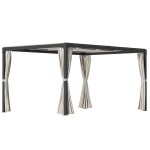 Pergola rtractable dim. 2, 95l x 2, 95l x 2, 20h m double toit rideaux