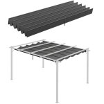 Pergola tonnelle rtractable 4x3 toile gris fonc