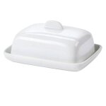 Petit beurrier individuel en porcelaine blanche 9x8x5cm