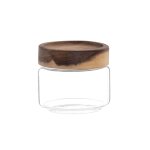 Petit bocal en verre et couvercle en bois d'acacia Petit bocal en verre et couvercle en bois d'acacia