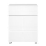 Petit meuble de rangement 1 tiroir et 2 portes blanc laqué - h80 cm Petit meuble de rangement 1 tiroir et 2 portes blanc laqué - h80 cm