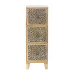 Petit meuble de rangement 3 tiroirs en manguier grav