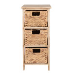 Petit meuble de rangement 3 tiroirs en paille Petit meuble de rangement 3 tiroirs en paille