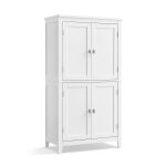 Petit meuble de rangement 4 portes blanc - h110 cm Petit meuble de rangement 4 portes blanc - h110 cm