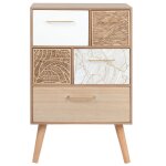 Petit meuble de rangement 5 tiroirs à motifs Petit meuble de rangement 5 tiroirs à motifs