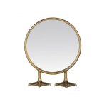 Petit miroir rond sur pied de canard doré 25x9, 5x29, 5cm Petit miroir rond sur pied de canard doré 25x9, 5x29, 5cm