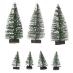 Petits sapins décoratifs enneigés 5cm et 10cm - lot de 7 Petits sapins décoratifs enneigés 5cm et 10cm - lot de 7
