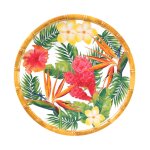 Petite assiette en mlamine imprim de fleurs exotiques  23 cm