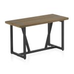 Petite banquette métallique avec assise en bois Petite banquette métallique avec assise en bois