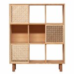 Petite bibliothque en bois massif en bois naturel 98 cm non verni