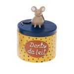 Petite boîte à dents de lait souris bleu et jaune Petite boîte à dents de lait souris bleu et jaune