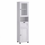 Petite colonne de rangement 2 portes, 1 tiroir et 1 niche - h165 cm