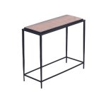 Petite console en verre fumé et métal noir Petite console en verre fumé et métal noir