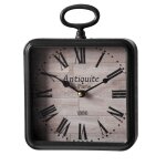 Petite horloge carrée métal noir 26x20cm Petite horloge carrée métal noir 26x20cm