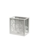 Photophore dcoratif avec miroir en verre blanc h15