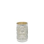 Photophore dcoratif en verre argent et dor h20