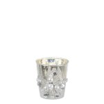 Photophore dcoratif en verre argent h7