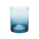 Photophore décoratif en verre bleu h15 Photophore décoratif en verre bleu h15