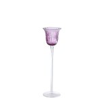 Photophore d�coratif en verre souffl� mauve h30