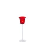 Photophore dcoratif en verre souffl rouge h25