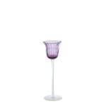 Photophore dcoratif en verre souffl violet h25