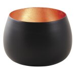 Photophore rond mtal noir hauteur 7 cm