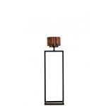 Photophore sur pied rectangulaire marron h42cm