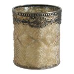 Photophore vase dor givr petit modle