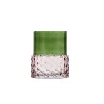 Photophore en verre vert et rose Photophore en verre vert et rose