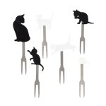 Pics apritif chat noir et blanc caoutchouc de silicone 20 x 2 x 9 cm