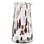 Pichet en verre marron blanc transparent