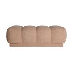Pied de lit en coton boucl marron 124x67x42 cm