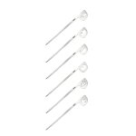Piques  cocktail en acier inoxydable argent - lot de 6