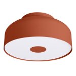 Plafonnier acier ocre rouge h 15 cm
