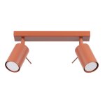 Plafonnier acier ocre rouge h 17 cm