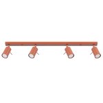 Plafonnier acier ocre rouge h 17 cm