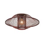 Plafonnier bambou bordeaux Ø70cm Plafonnier bambou bordeaux Ø70cm