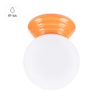 Plafonnier cramique maille / verre orange h 12 cm