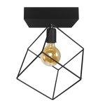 Plafonnier cube h37cm metal abat - jour m�tal noir