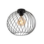 Plafonnier mtal 1 lumire noir 40 cm