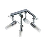 Plafonnier salle de bain en mtal argent