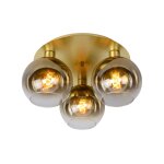 Plafonnier verre 3 lumières laiton Plafonnier verre 3 lumières laiton