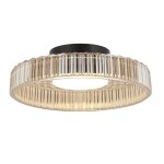 Plafonnier en verre noir et ambr 30 cm