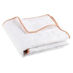 Plaid bb en coton biologique motifs nuages, lunes et oiseaux tricolores 75x100