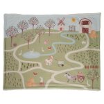 Plaid campagne 100x75 cm multicolore en polyester